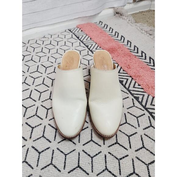 MADEWELL THE HARPER MULE IN VINTAGE CREAM LEATHER, SZ 6 - Picture 2 of 14